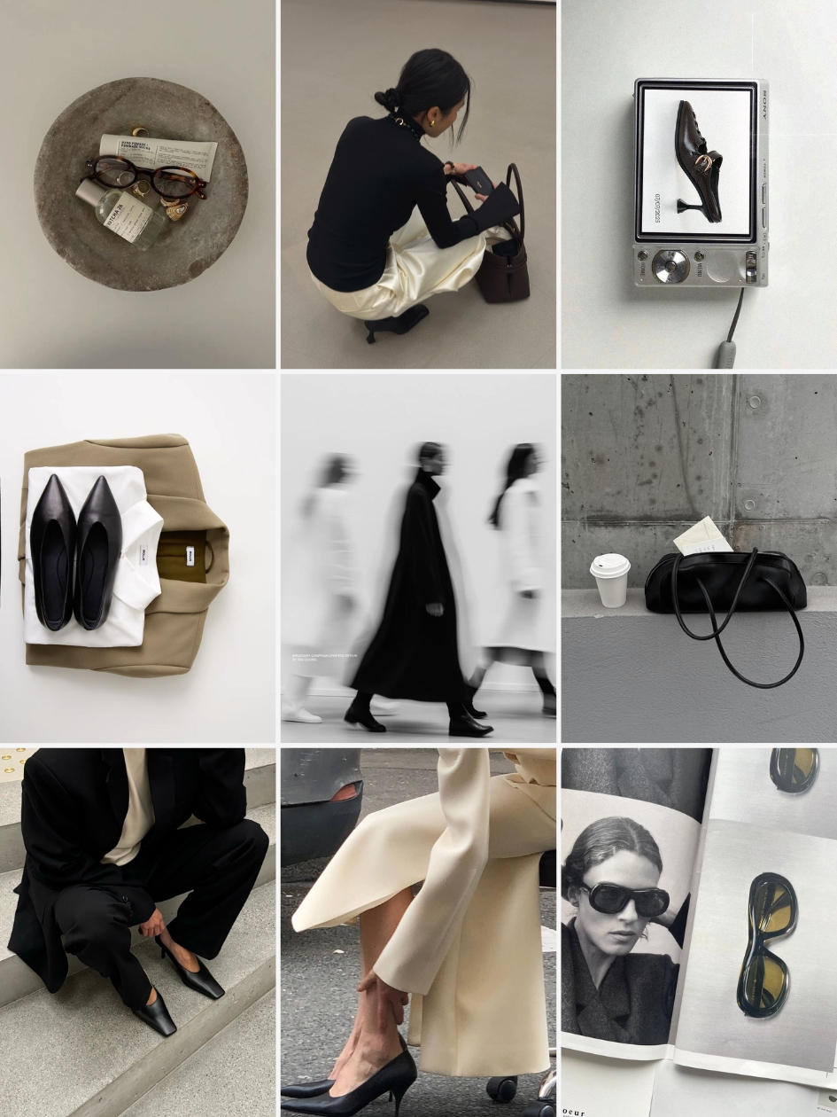 Grid of recent Instagram content produced for a fashion client